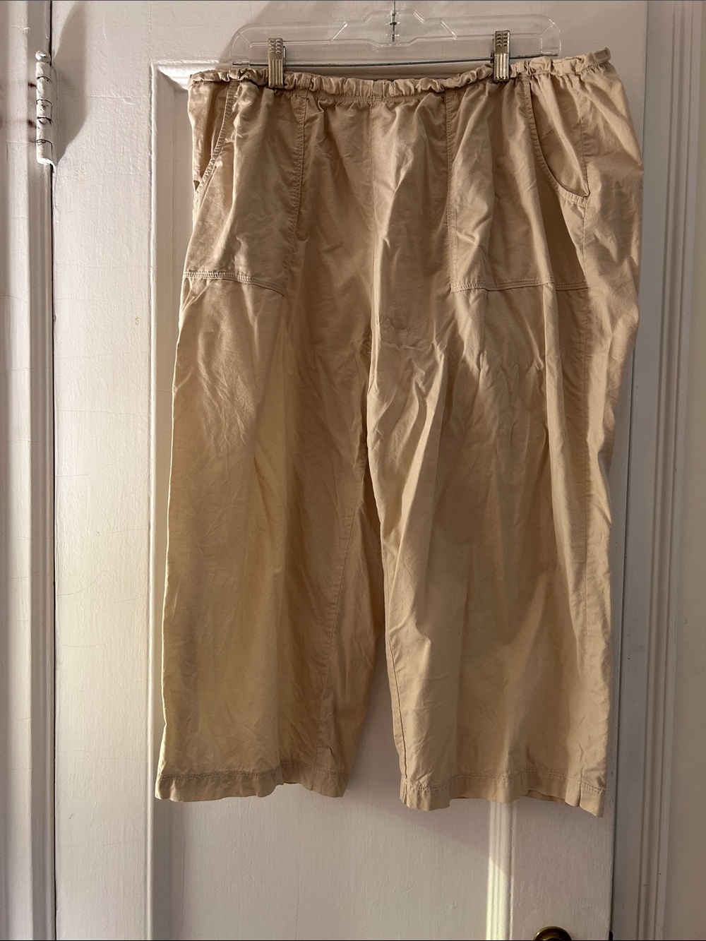 Fresh Produce tan cotton crop pants